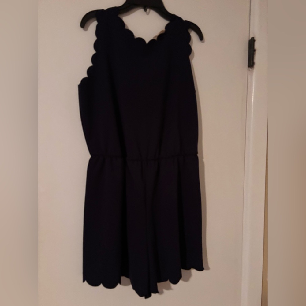 NWOT Navy Scalloped Romper
